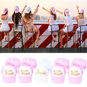 

1PCS BRIDE TEAM Baseball Cap Bride To Be Bachelorette Party Bridal Shower Wedding Party Decoration Bride Hen Party Accessories,Q