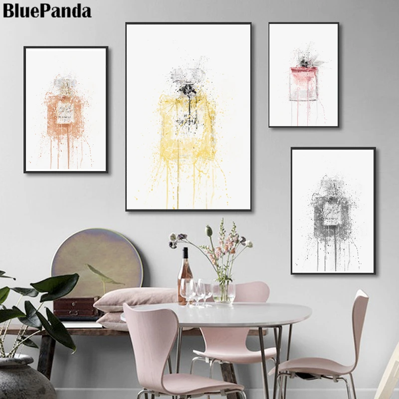 Fragrance Bottle Pictures Wall Art Abstract Prints Oil Canvas Painting Modern Minimalist Home Decor Nordic Poster | Дом и сад