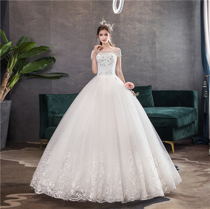 Новое поступление, свадебное платье Iinda, Кристальные аппликации, вышивка, кружево, короткий рукав, Сексуальное Милое платье для невесты, vestido de noiva