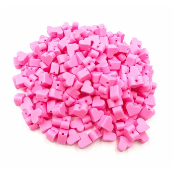 

10pcs Silicone Beads Heart Shape 15mm Food Grade Teether BPA Free Eco-friendly Beads Bracelet Diy Jewelry Baby Teether