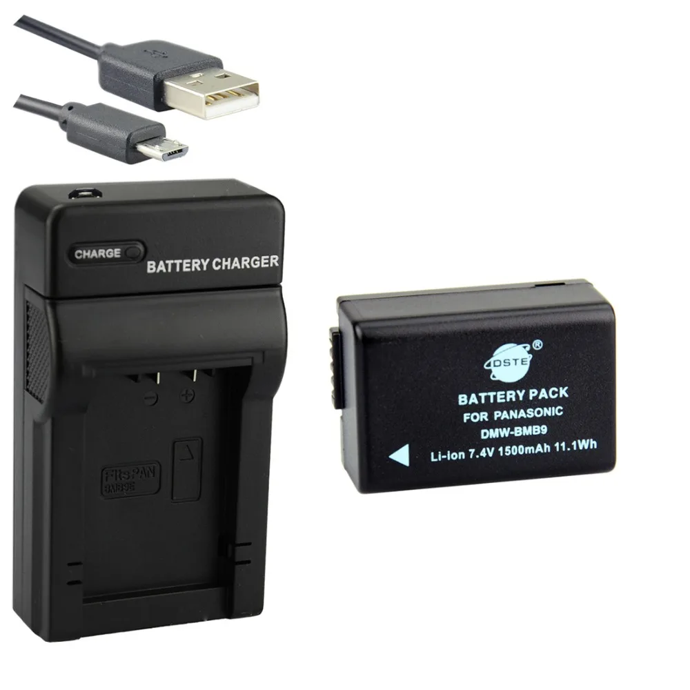 1Battery1USBCharger 3 шт. 1500 мАч 7,4 V DMW-BMB9 DMW-BMB9E DSTE Камера Батарея DC Зарядное устройство для цифрового фотоаппарата Panasonic DMC-FZ40 FZ45 FZ47 FZ48 FZ100 FZ150 DC-FZ80 - Цвет: 1Battery1USBCharger