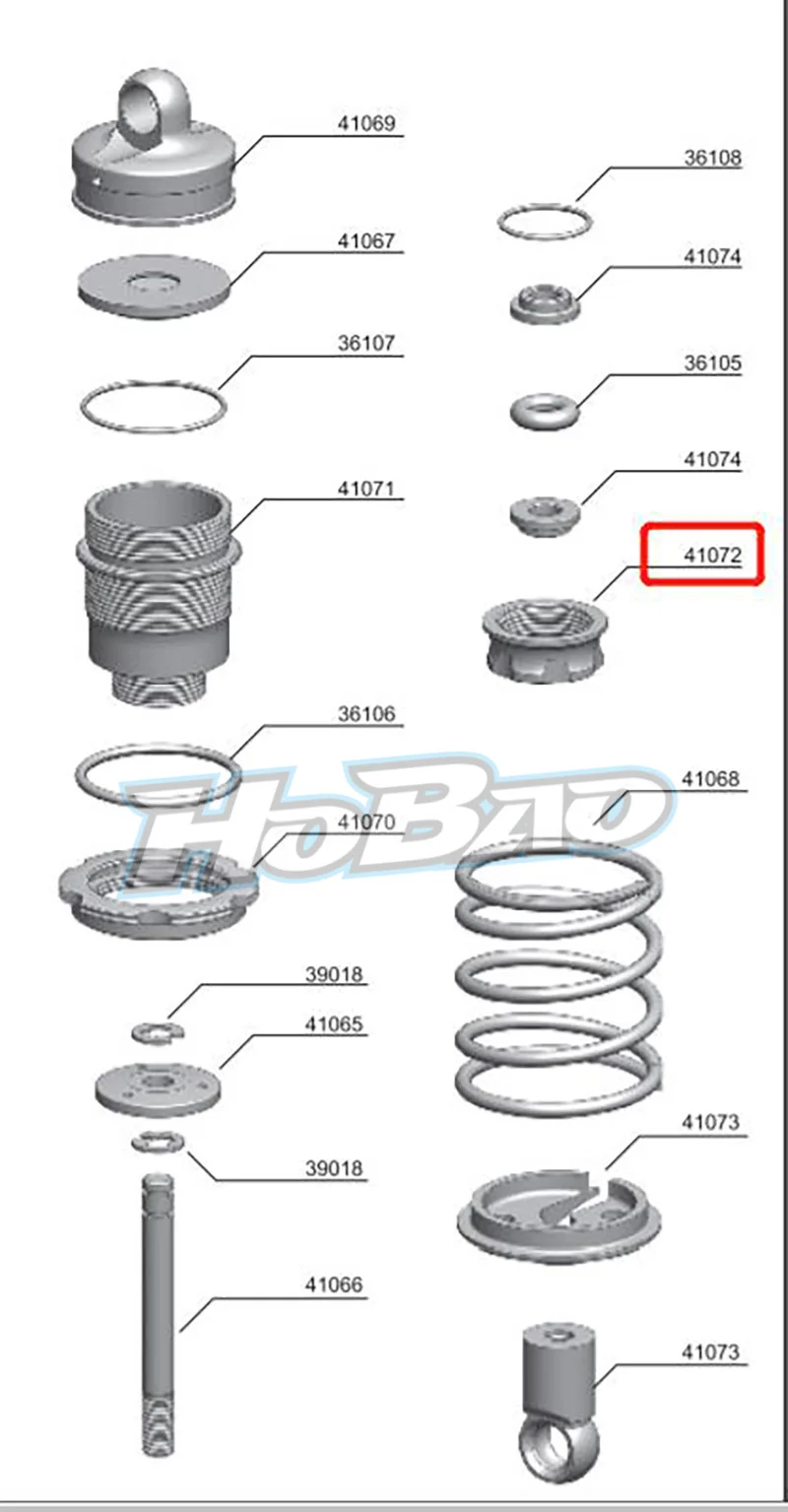 Originale Ofna/Hobao Racing 41072 Cnc Alum Shock Cap Bottom Per Hyper 1/10 H4E Competition Touring Car