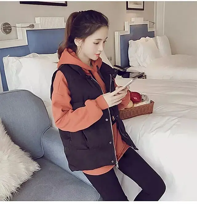 

Plus Size Autumn Winter Coat Women Ladies Gilet Colete Feminino Casual Waistcoat Female Sleeveless Cotton Vest Jacket