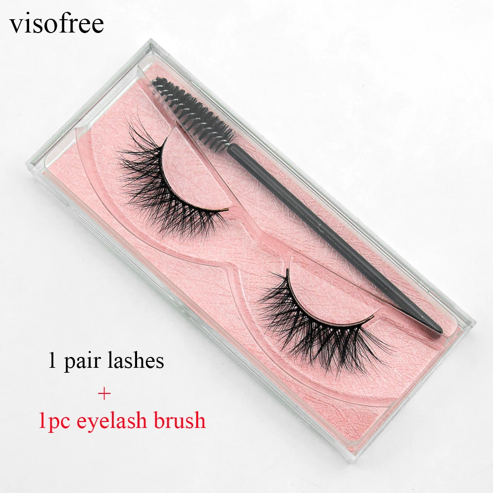 

Visofree 3D Mink Hair False Eyelashes Natural Thick Long Eye Lashes Makeup Beauty Extension 1 Box with 1pc Eyelash Brush M03
