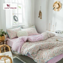 SlowDream постельное белье Nordic комплект цветы пододеяльник для пухового одеяла простыня наволочка постельное белье набор постельное белье украшения двойной домашний текстиль