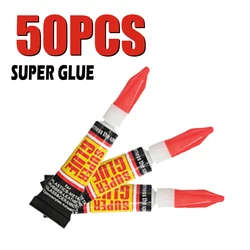 Colle Super liquide, 50 pièces, bois, caoutchouc, métal, verre, adhésif Cyanoacrylate, 502, colle forte instantanée 