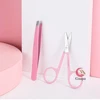 Pink/Black Professional Eyebrow Trimming Tool Set Eyebrow Tweezer Eyebrow Clipper Stainless Steel Eyebrow Makeup Scissors 3