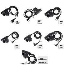 Adaptador de auriculares tácticos PTT para caza, Airsoft militar, U94, PTT, para Icom Kenwood, Midland, Motorola, Talkabout, teléfono móvil