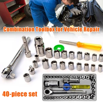 

Auto Repair Tools 40Pcs/set Socket Sleeve Wrench Combination Motorcycles Vehicle Repair Tools Set S7
