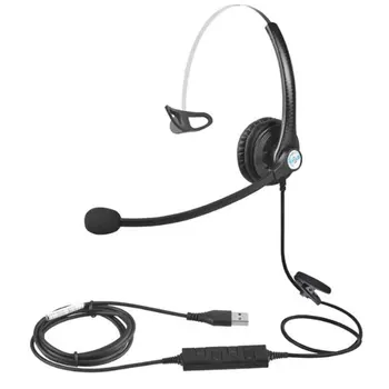 

USB Earphones Handsfree Headphones With Mic Headset Noise Cancelling Adjustable Call For Gaming headset Computer Business Gamer