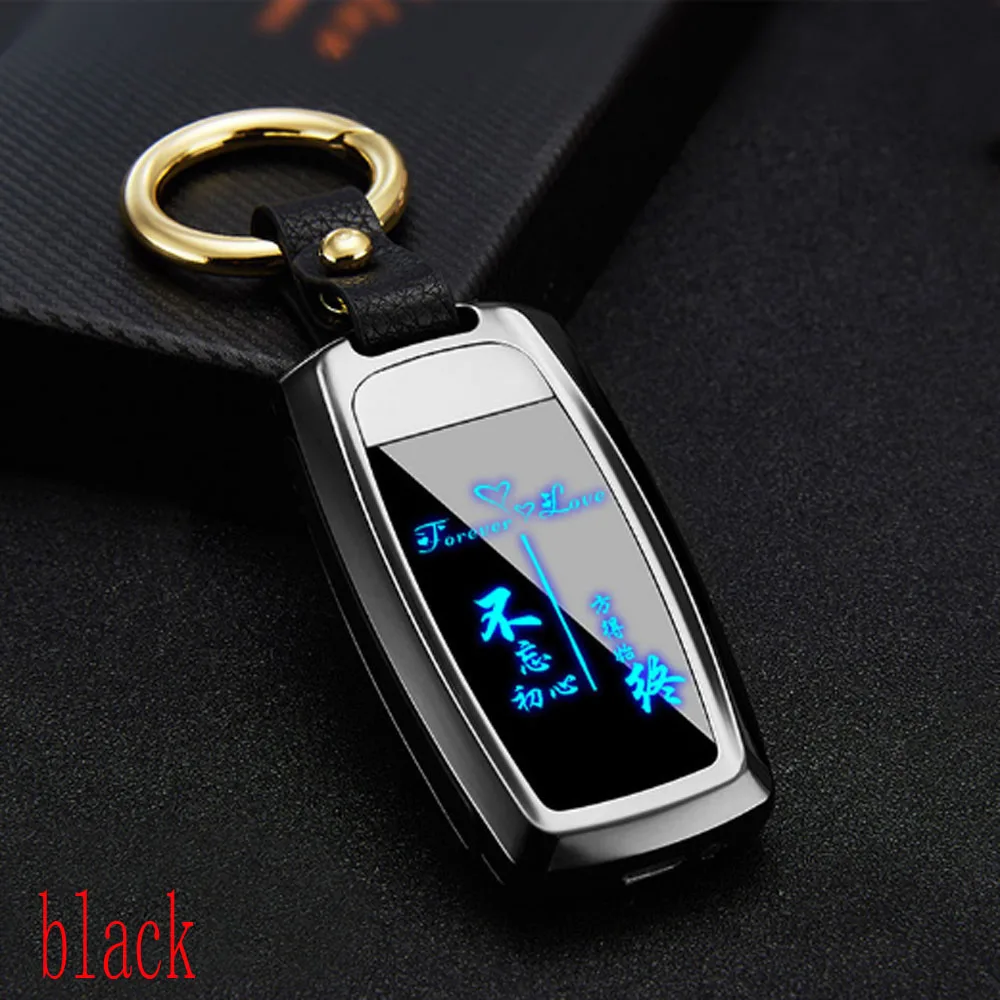 100 шт USB Зажигалка-Фонарик светодиодный экран Ключ Пряжка - Цвет: black