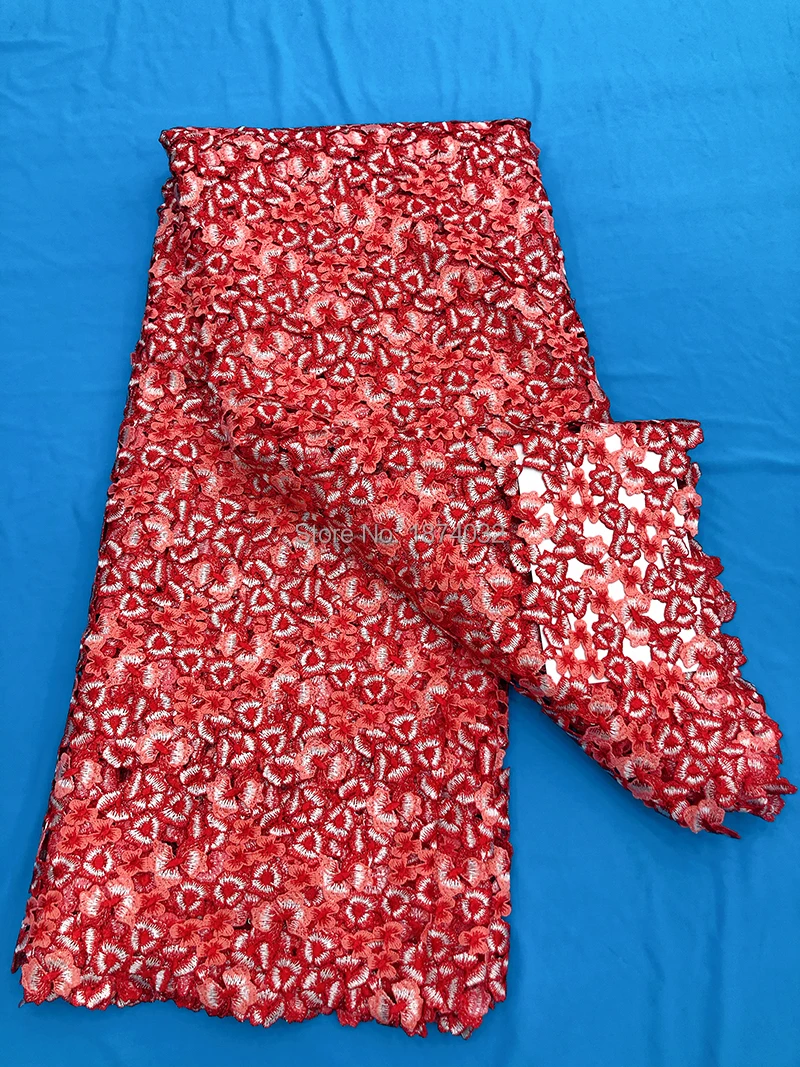 

Embroidery Mesh High Quality Lace PINK Water Soluble Tulle Lace Fabric 2020 African Laces HF291
