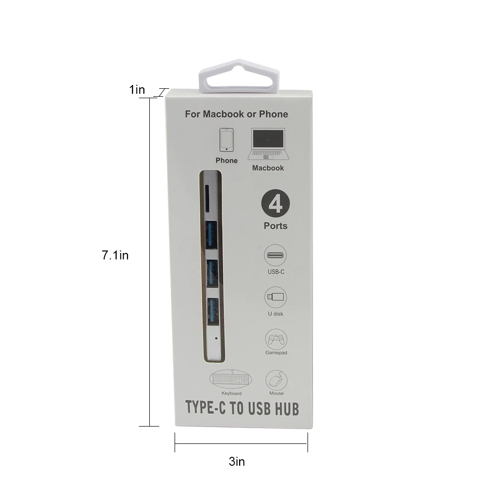 Мульти USB C концентратор 3 порта с TF кард-ридер порт USB 3,0 Тип C 3,1 концентратор переходник разветвитель для Macbook Pro компьютерные аксессуары