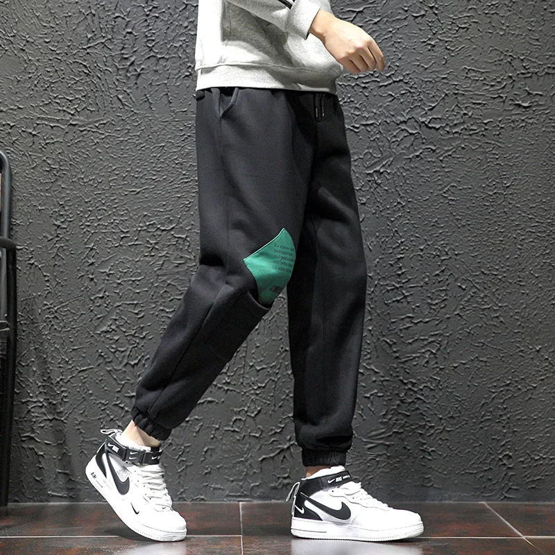 

Large Size Brushed And Thick Japanese-style Contrast Color Harem Pants Fitness Sports Sweatpants Large Size Trousers Casual Pant
