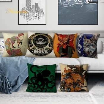 

Animal Cushion Cover 45x45cm Cartoon Pillowcase Home Decor Linen Cushion Cover Throw Pillow Cover for Sofa Support Dropship