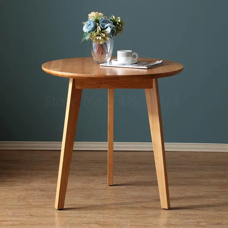 Nordic Full Solid Wood Small Round Table For Two People Round Dining Table And Chair Combination Small Apartment Coffee Cafe Tables Aliexpress