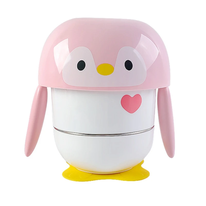 Набор посуды в форме пингвина из нержавеющей стали, портативные Детские миски, миски для присоска для еды