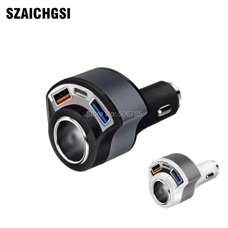 50 шт./лот 12 В 3A Быстрая зарядка QC3.0 usb адаптер Автомобильное зарядное устройство с портом type-c зарядное устройство для мобильного телефона iphone samsung