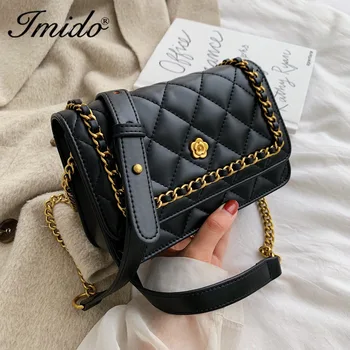 

Solid Color Fashion Leather Crossbody Bags for Women 2020 Winter Shoulder Messenger Bag Female Travel Chain Handbags Lady