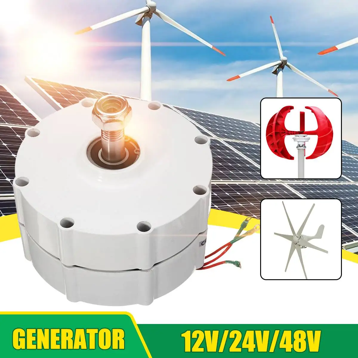 Gerador de Ímã Volts 3 Fases Pmsg Brushless Elétrico Turbina Eólica Permanente Motor Alternativo 6000w 12v 24v 48 6000w 12v 24v 48 volts 3 fases,