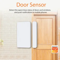 Tuya ZigBee Smart Door Sensor Living Room Wireless Battery Powered Closed Open Detector Remote Control Office Security Alarm