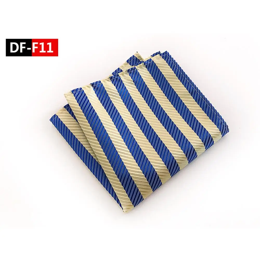 Мужской Шелковый платок 25*25 см, полосатый карман, квадратный, красный, синий, мужской платок для свадебной вечеринки, полотенце для сундуков - Цвет: 11