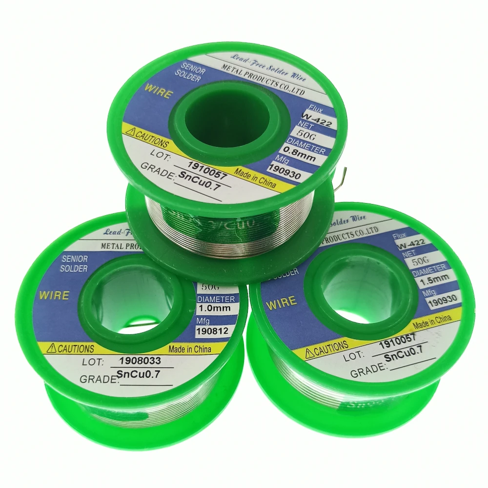 Soldering wire 0.5/0.6/0.8/1.0/1.2/1.5/2.0mm lead free tin 50G rosin core Sn99.3 Cu0.7 for welding