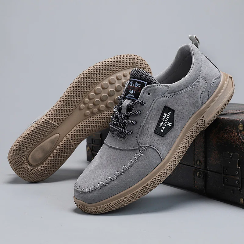 

2019 Spring New Style Breathable England MEN'S SHOES Men Casual Low Top First Layer of Leather Sports Leather Shoes Board Shoe