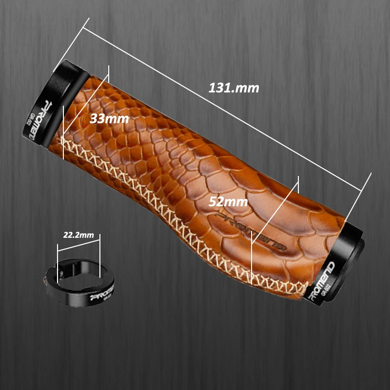 PROMEND Universal Bicycle Handlebar Grips Alluminium Alloy+Leather