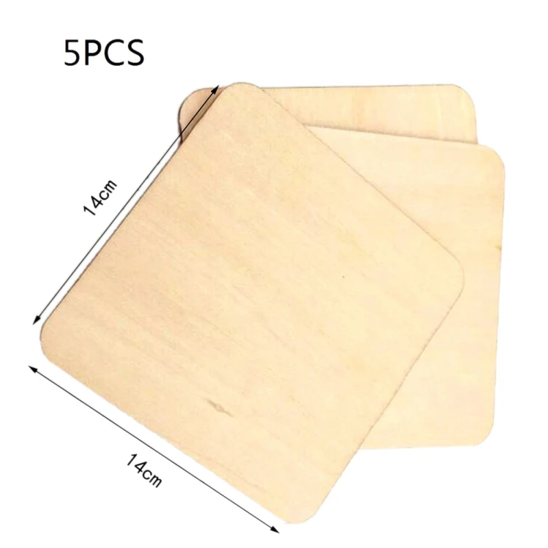 140mm 5pcs Natural Wood Chips Blank Plaque Building Model DIY Craft Pyrography Projects Games Scrapbooking Unfinished Wood Pieces Basswood - Цвет: 140mm 5pcs