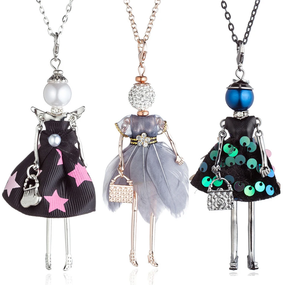 Женское Кукольное ожерелье HOCOLE колье ручной работы с блестками и кристаллами