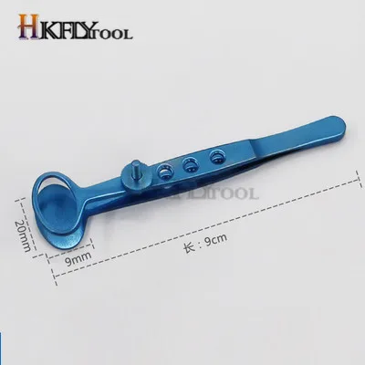 Titanium alloy M Двойная пластина для век, пинцет для киста, офтальмологический складной инструмент для век, зажим для киста, гранулы, отек, запчасти для инструментов - Цвет: Titanium alloy M