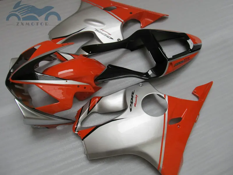 Индивидуальная впрыска обтекателя комплект Подходит для Honda CBR 600F4i 2001 2002 2003 CBR600F4i 01 02 03 Оранжевый Серебряный ABS обтекатель наборы HT34