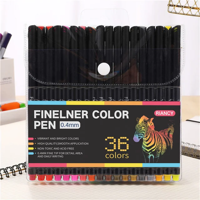  RIANCY Set of 36 Sipa Fine Tip Pens 0.4mm Felt Tips