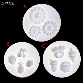 

DIY Pineapple Flower Cherry Fruit Ice Cream Silicone Molds Jewelry Making Tools