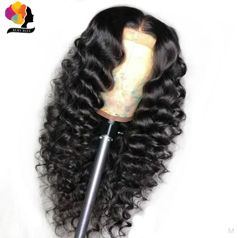 

Remyblue Natural Color Loose Deep Wave Lace Front Human Hair Wigs Pre Plucked Peruvian 13*4 Lace Front Wig Remy Human Hair Wigs