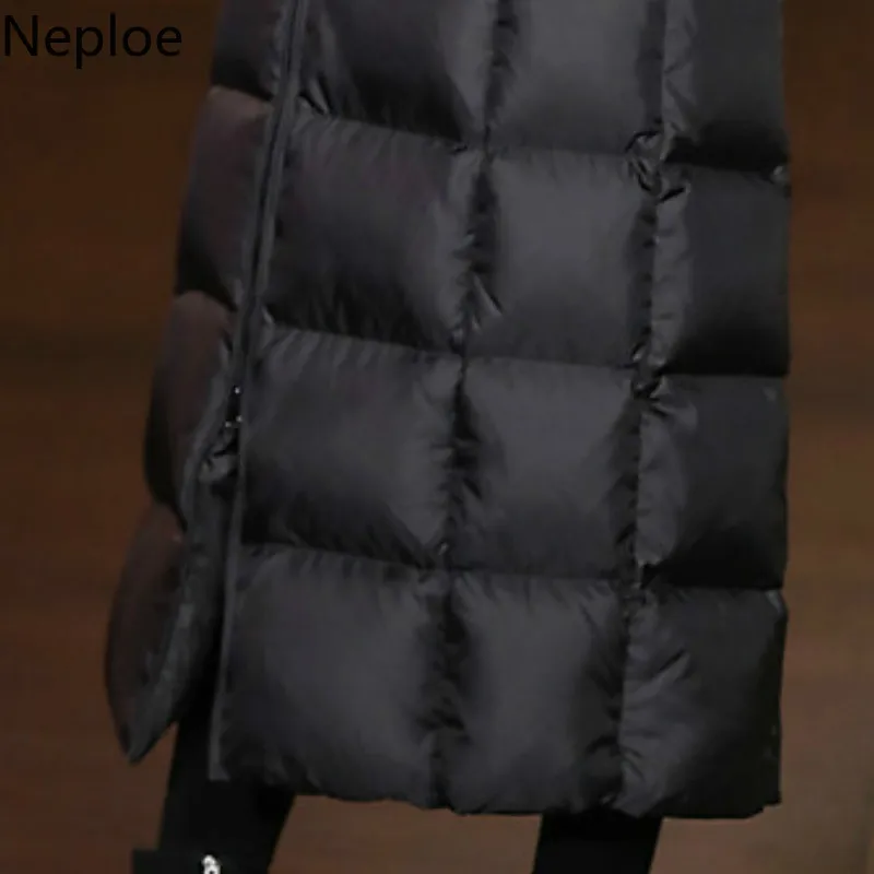 Neploe/корейские новинки года; сезон осень-зима; обтягивающие пальто средней длины с капюшоном; Плиссированное хлопковое пальто с капюшоном; модные парки; 45490