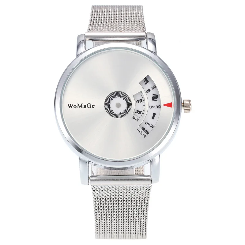 

Korean-style Creative Concept Cool Mesh Belt Simple Turntable Sports Watch Men And Women Fashion Alloy Students Couple Watches