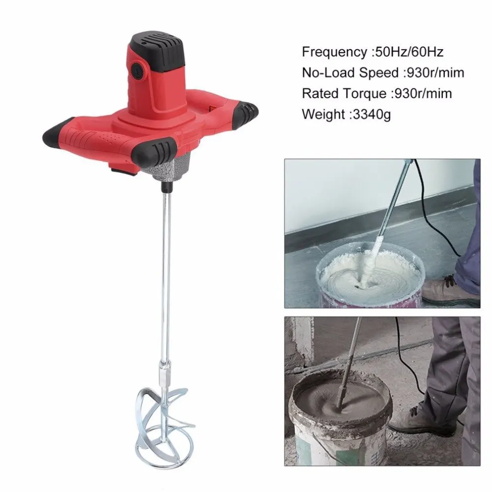 

Professional Industrial Electric Hand Mixer Stirrer Agitator 1200W 930r/mim Speed Feed Coating Plaster Paint Cement Mortar EU