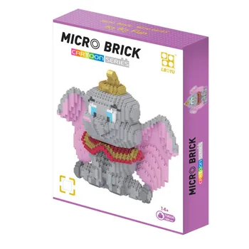 

Funny idea creator animals micro diamond building block Circus troupe elephant Dumbo block brick Toys for Children Gifts