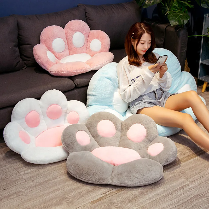 Kawaii Cartoon Seat Cushion Plush Cat Pillow Chair Sofa Backrest Cushion  Soft Waist Support Pillows Christmas Gift Decor 쿠션