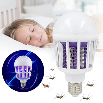 

220V LED Plastic Mosquito Killer Bulb E27 LED Bulb Lighting Bug Zapper Trap Lamp Home Insect Anti Mosquito Repeller Light