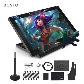 

BOSTO Portable 15.6 Inch H-IPS LCD Graphics Drawing Tablet Display BT-16HD Pressure Level Passive Technology USB-Powered Low Art