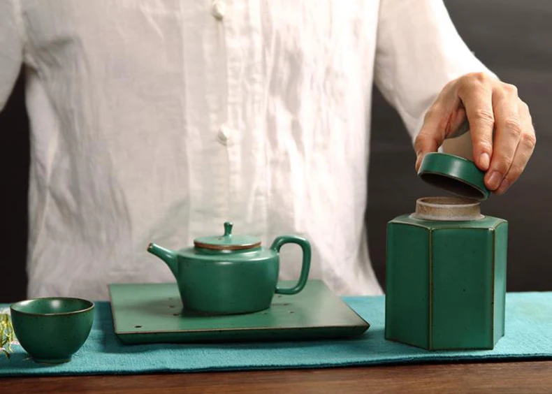 Oolong емкость для хранения чая керамический чайник сосуд с крышкой контейнер чайная коробка кофейные бобы Caddy Puer caddes чайная церемония коробки с принадлежностями