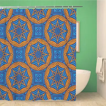 

Bathroom Shower Curtain Pattern Ethnic Floral Tribal Abstract African Batik Bohemian Carpet Polyester Fabric 72x72 inches