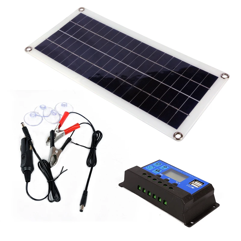 Солнечная панель 30 Вт PWM USB-выход солнечные элементы poly 10A/20A/30A Солнечный