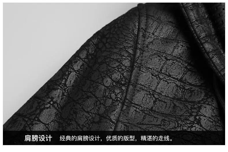 Стиль, Haining, натуральная кожа, одежда с капюшоном, овечья кожа, крокодиловый узор, короткая мужская повседневная куртка, топы