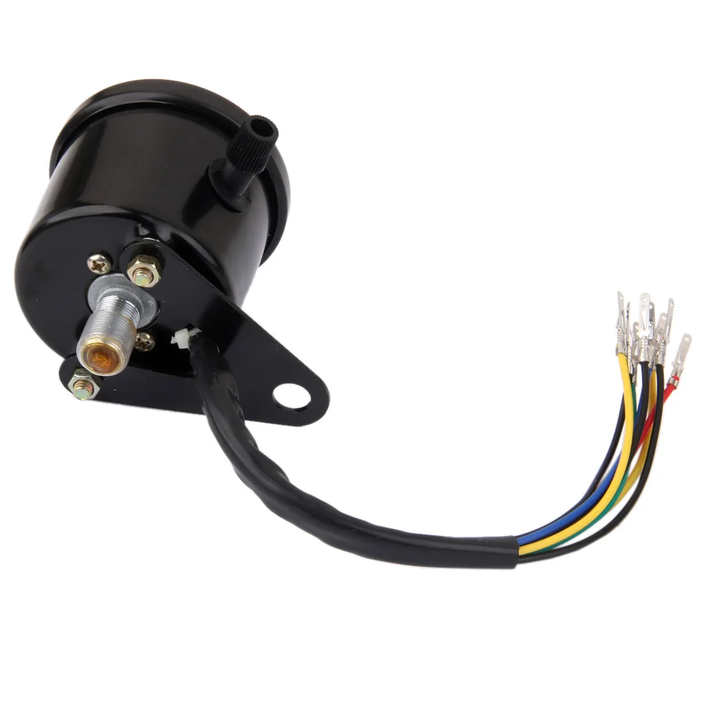 12V Universal Dual Odometer KM/H Speedometer Gauge LED Backlight Signal for Motorcycle  (Black)