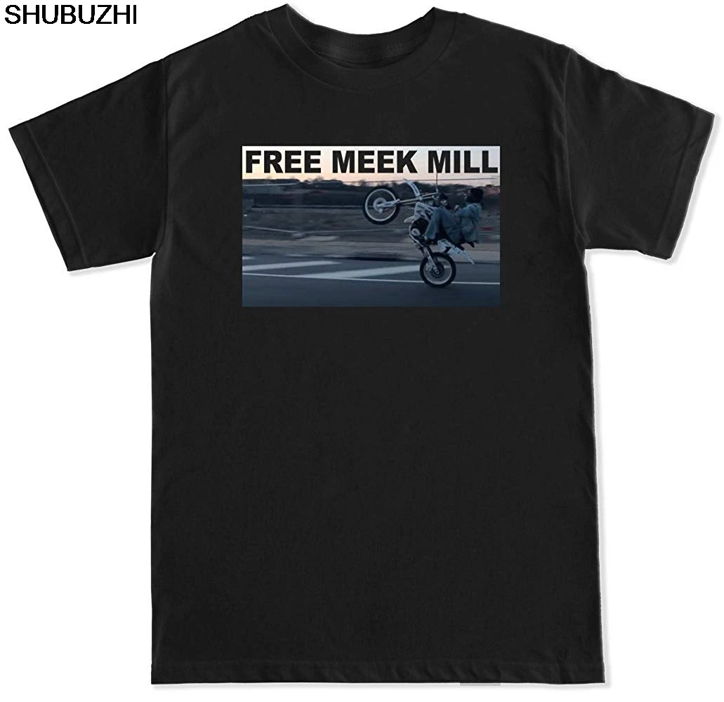 

FTD Apparel Men's Free Meek Mill Wheelie T Shirt Round Neck Best Selling Male Natural Cotton T-Shirt TOP TEE Funny Casual Brand