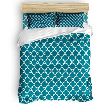 

Moroccan Blue Pattern Printing Custom Bedding Set 3D Digital Printing Christmas Bedding Set US KING QUEEN